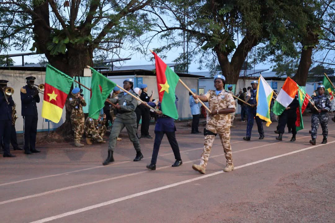Cérémonie d'hommage de fin de mission au PC de la MINUSCA